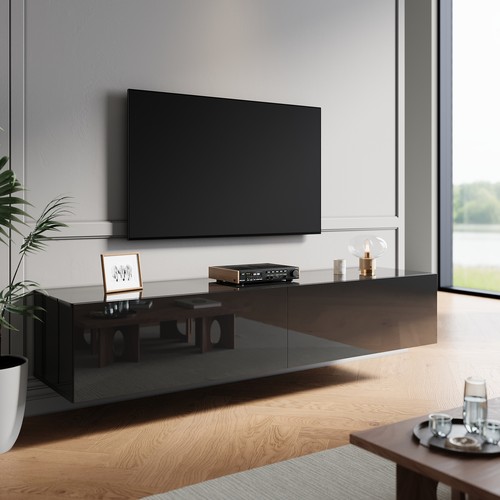 Black high gloss wall - gloss,