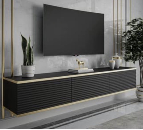 Floating unit black - tv,