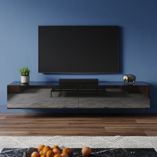 Wall floating black high - high, gloss