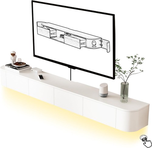 240cm black led - led, floating