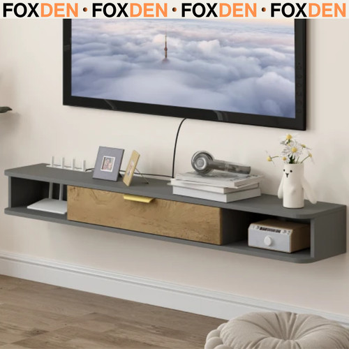 Grey floating unit - floating, tv