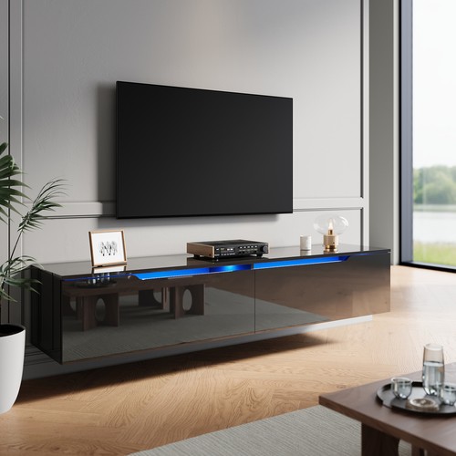 160cm high gloss - 160cm, black